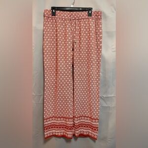 Lucy & Laurel Women’s Printed Knit Wide Leg Comfy Pants. Size XL